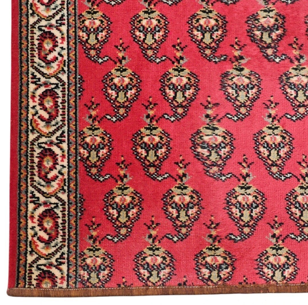Vintage oosters wol tapijt loper Pink Paisley 69x335cm, Gebruikt, Crème, Www.hypepopup.nl, Www.hypepopup.nl