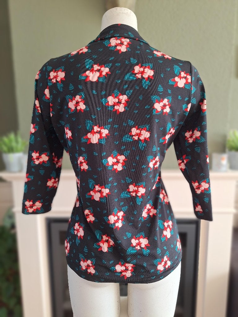 Zoe Loveborn top retro vintage look top L, Verzenden, Zwart, Maat 42/44 (L), Zo goed als nieuw