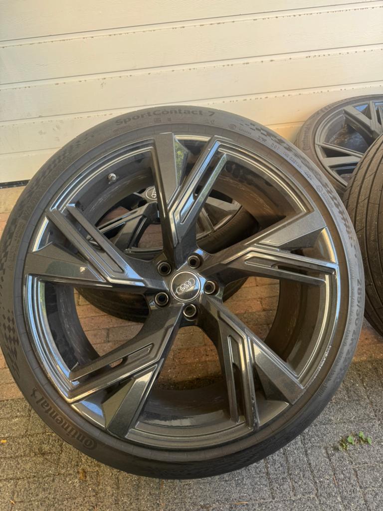 Audi RS6 22 inch velgen + Continental SportContact 7, Auto-onderdelen, Banden en Velgen, Gebruikt, 285 mm, Banden en Velgen, Overige maten