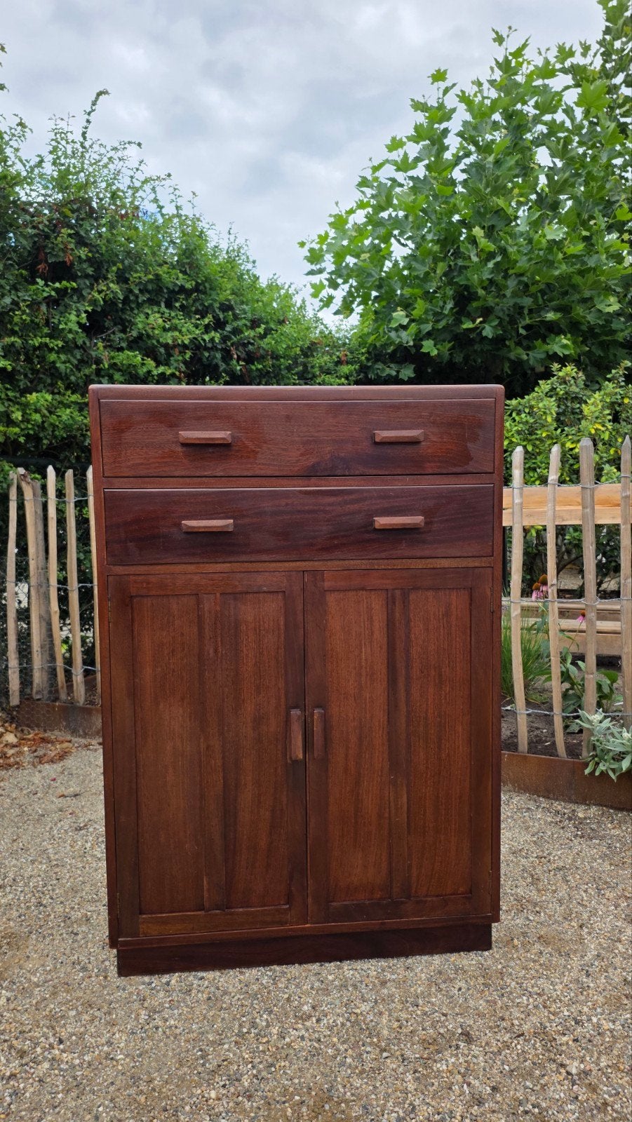 Engelse tallboy kast, jaren '40 Art Deco/Utility ladekast, Ophalen of Verzenden