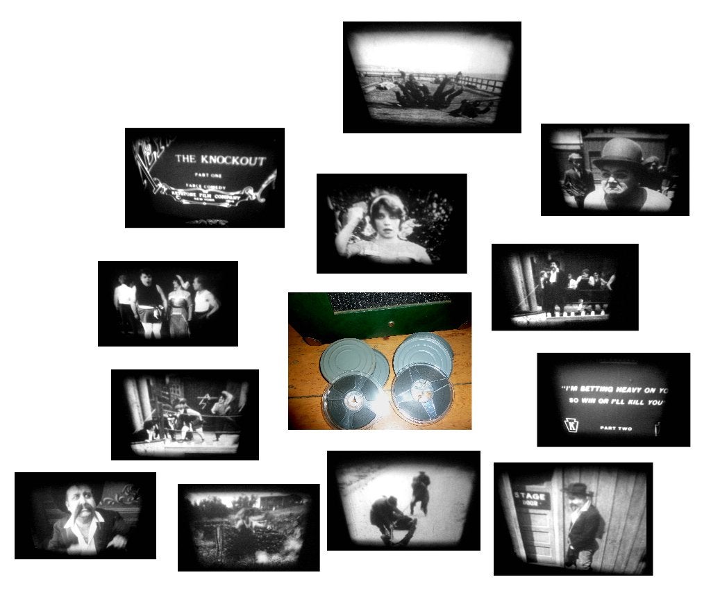 8mm film KNOCKOUT 1914 comedy Fatty Arbuckle N8 mooi, Ophalen of Verzenden, 8mm film