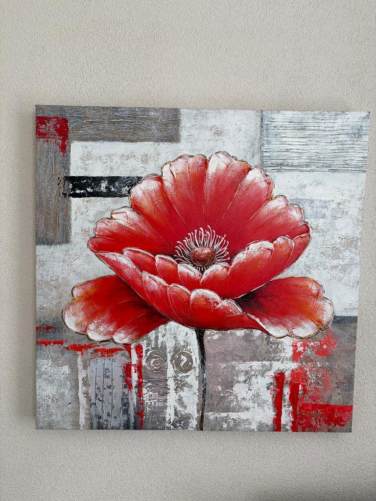 Te koop schilderij op canvas klaproos, Ophalen