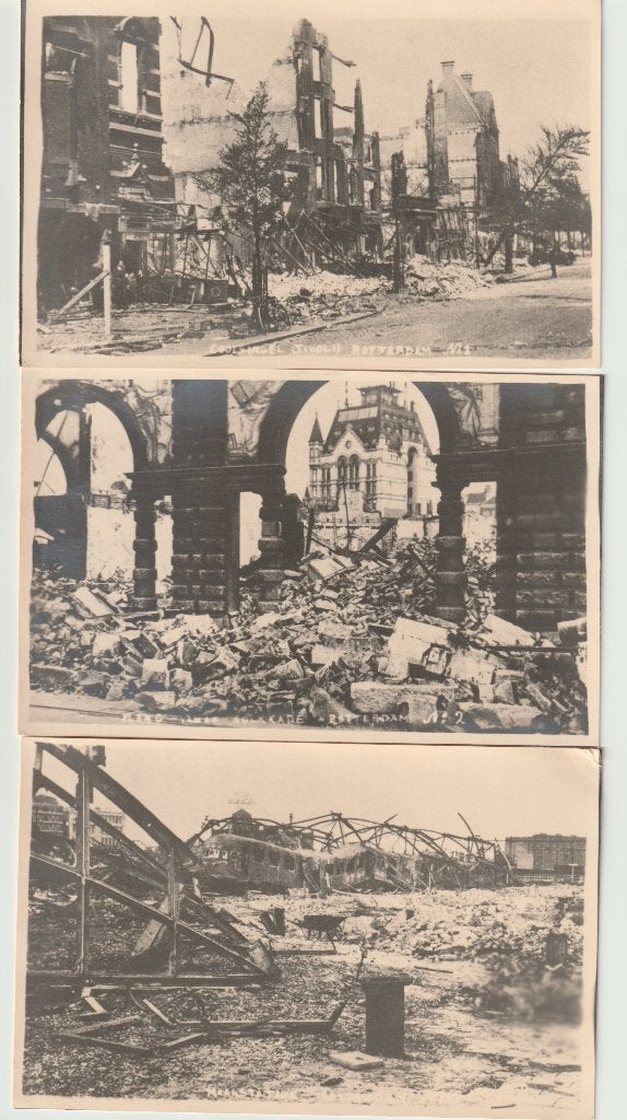Set 10 originele briefkaarten Rotterdam bombardement 1940, Verzenden, Zo goed als nieuw, Overige onderwerpen, Tweede Wereldoorlog
