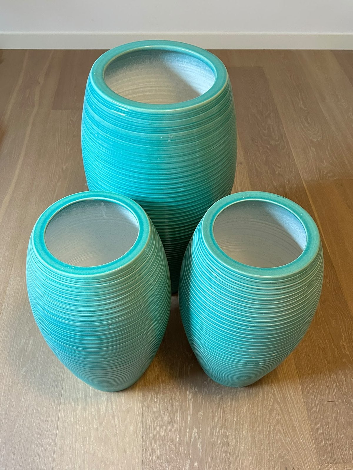 Turquoise vazen / potten, Zo goed als nieuw, Overige vormen, Aardewerk, 40 tot 70 cm