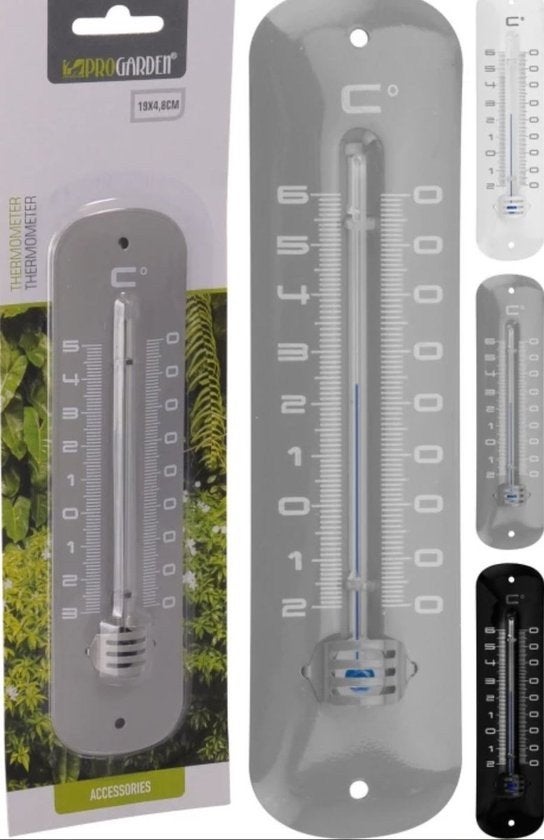 Metalen thermometer voor binnen en buiten - 19x4,8 cm, Huis en Inrichting, Ophalen of Verzenden, Nieuw