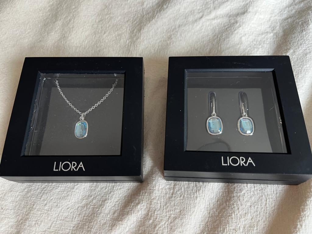 Liora Swarovski sieradenset, Ophalen of Verzenden, Zo goed als nieuw, Zilver, Overige materialen