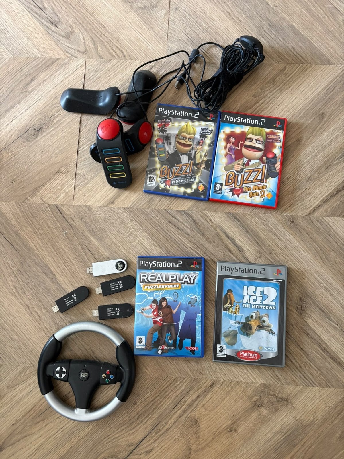 PlayStation 2 Games en Accessoires Bundel, Spelcomputers en Games, Ophalen of Verzenden, Gebruikt, Met 3 controllers of meer, Met games