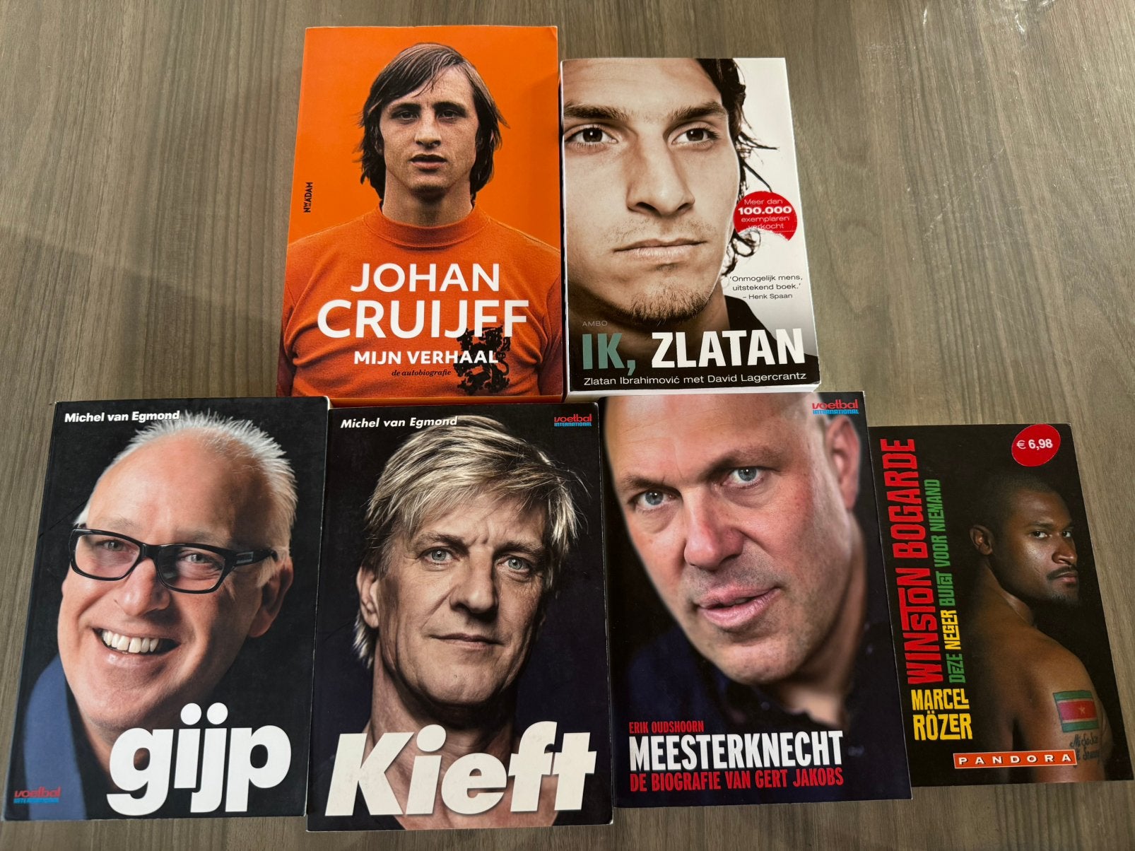 Voetbalpakket – Cruijff, Zlatan, Gijp, Kieft e.a. (6 boeken), Ophalen of Verzenden, Zo goed als nieuw, Balsport
