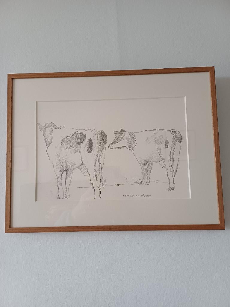 Gerard van de Weerd tekening Unica, Antiek en Kunst, Ophalen