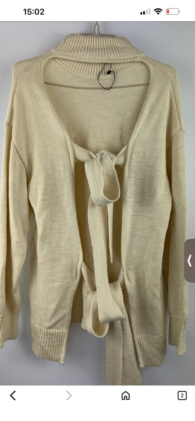 Zara beige gebreide trui open rug striksluiting S nieuw, Ophalen of Verzenden, Nieuw, Maat 38/40 (M), Beige