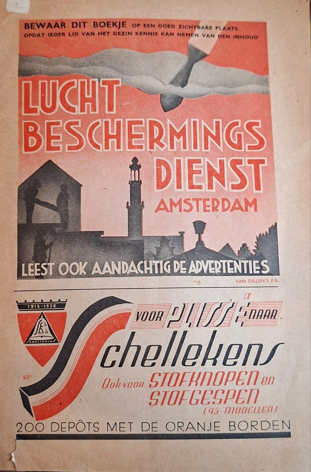 Luchtbeschermingsdienst Amsterdam Boekje WOII, Ophalen of Verzenden