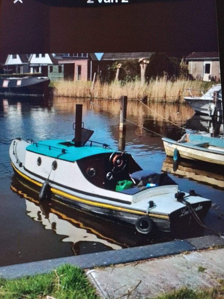 Sleper met 1 cilinder Lister diesel gedubbeld geklonken 1920, Overige merken, Gebruikt, Afdekzeil, Binnenboordmotor