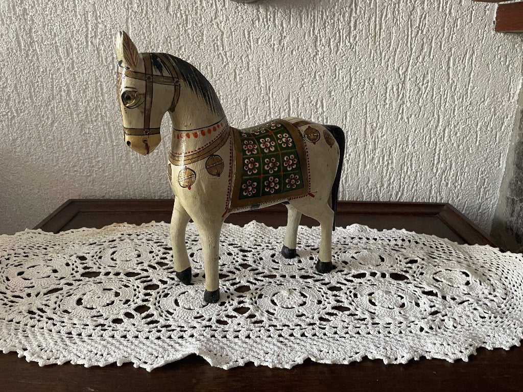 Antiek houten paardje, Indiaas huwelijkspaard Ghodi, Antiek en Kunst, Ophalen of Verzenden