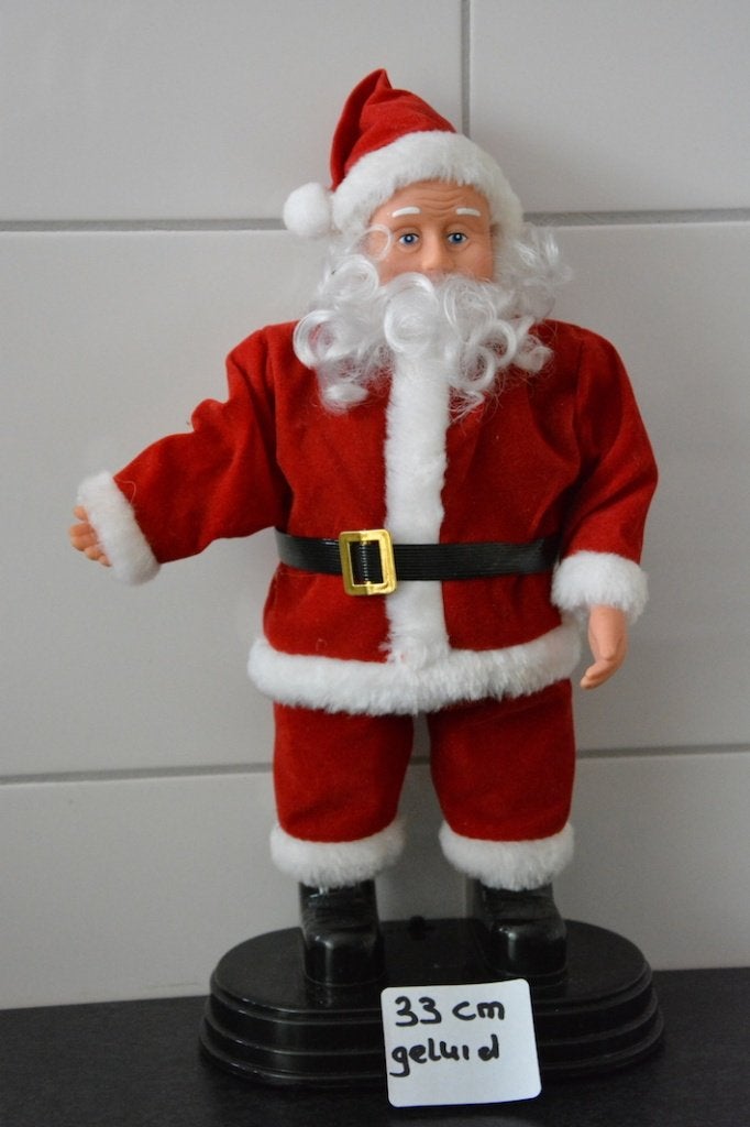 Kerstman 33 cm hoog met geluid, Diversen, Ophalen of Verzenden, Zo goed als nieuw