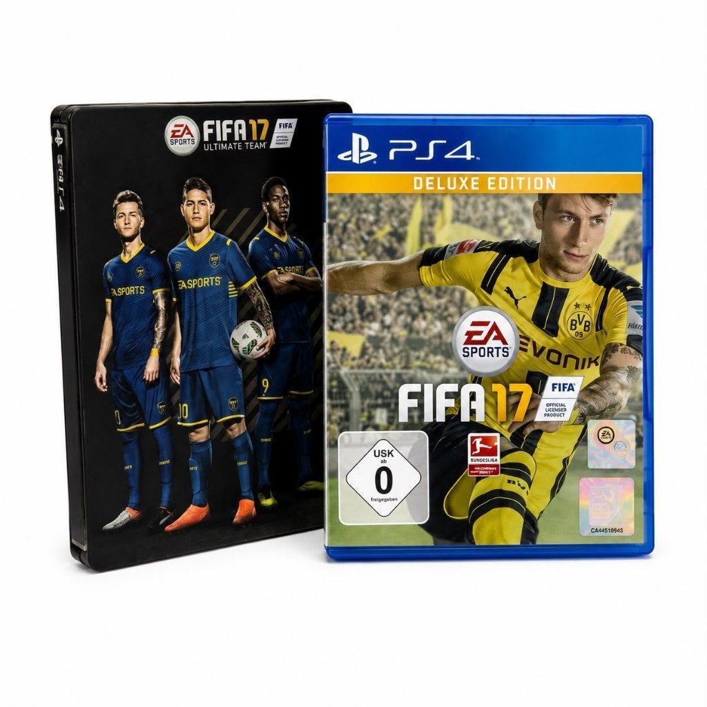 PlayStation 4 Game | Fifa 17 + Steelbox € 14,99, ., Ophalen of Verzenden, Zo goed als nieuw, .