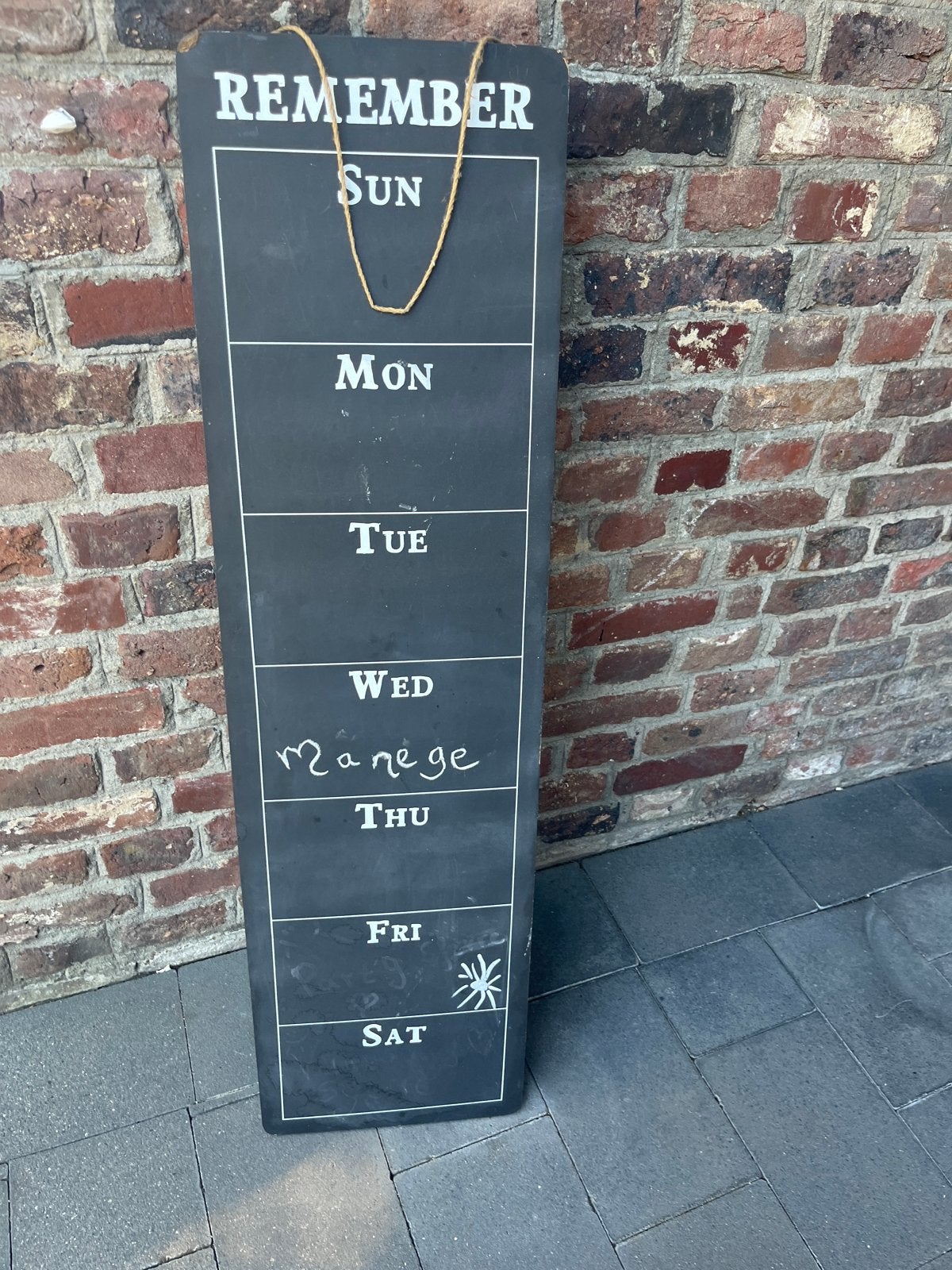 Houten deco krijtbord weekplanner, Huis en Inrichting, Hout, Ophalen of Verzenden, Landelijk, Gebruikt