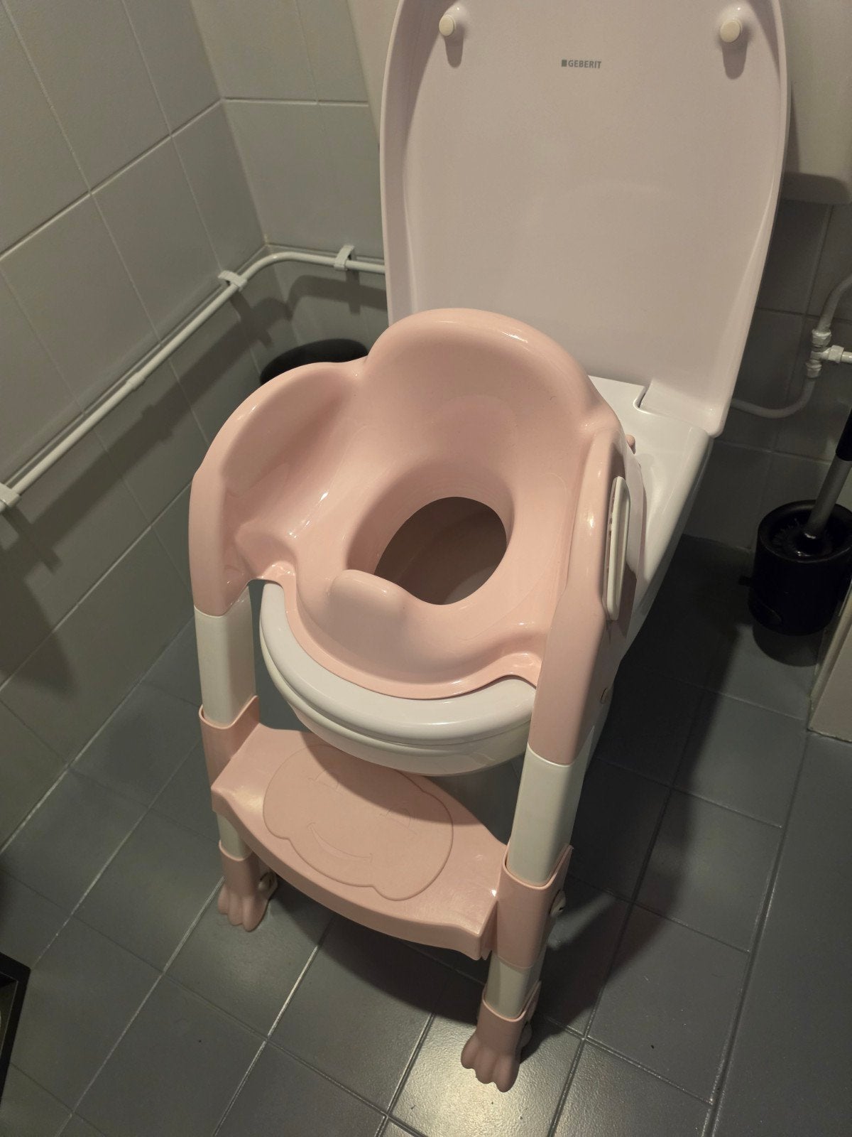 Roze Toiletverkleiner met Opstapje voor Kinderen, Ophalen