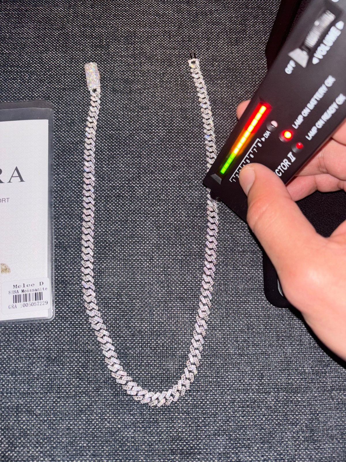 Bagutte moissanite cuban chain, Ophalen of Verzenden, Nieuw, Zilver