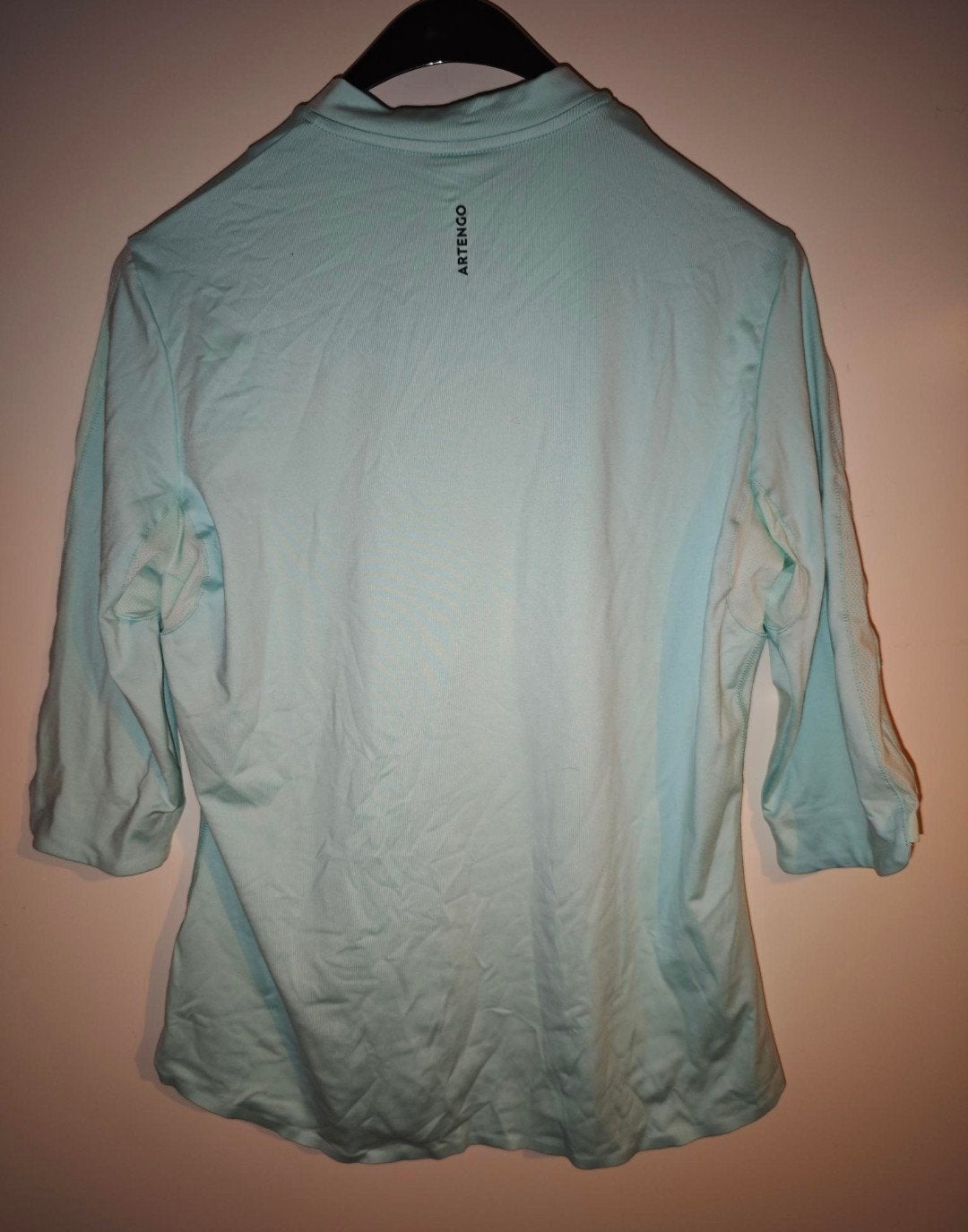 Tennistop sportshirt tennisshirt driekwart mouw mintgroen L, Ophalen of Verzenden, Nieuw, Groen