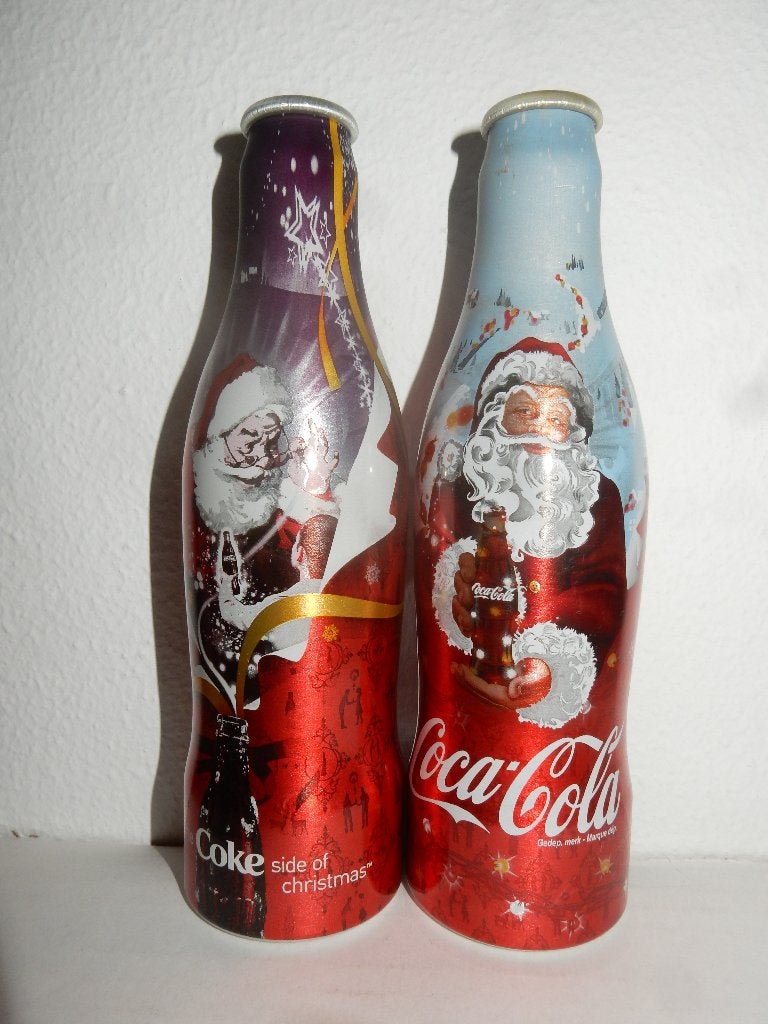 2 COCA COLA KERST aluminium flesjes Blikjes (250ml), Ophalen of Verzenden, Overige typen
