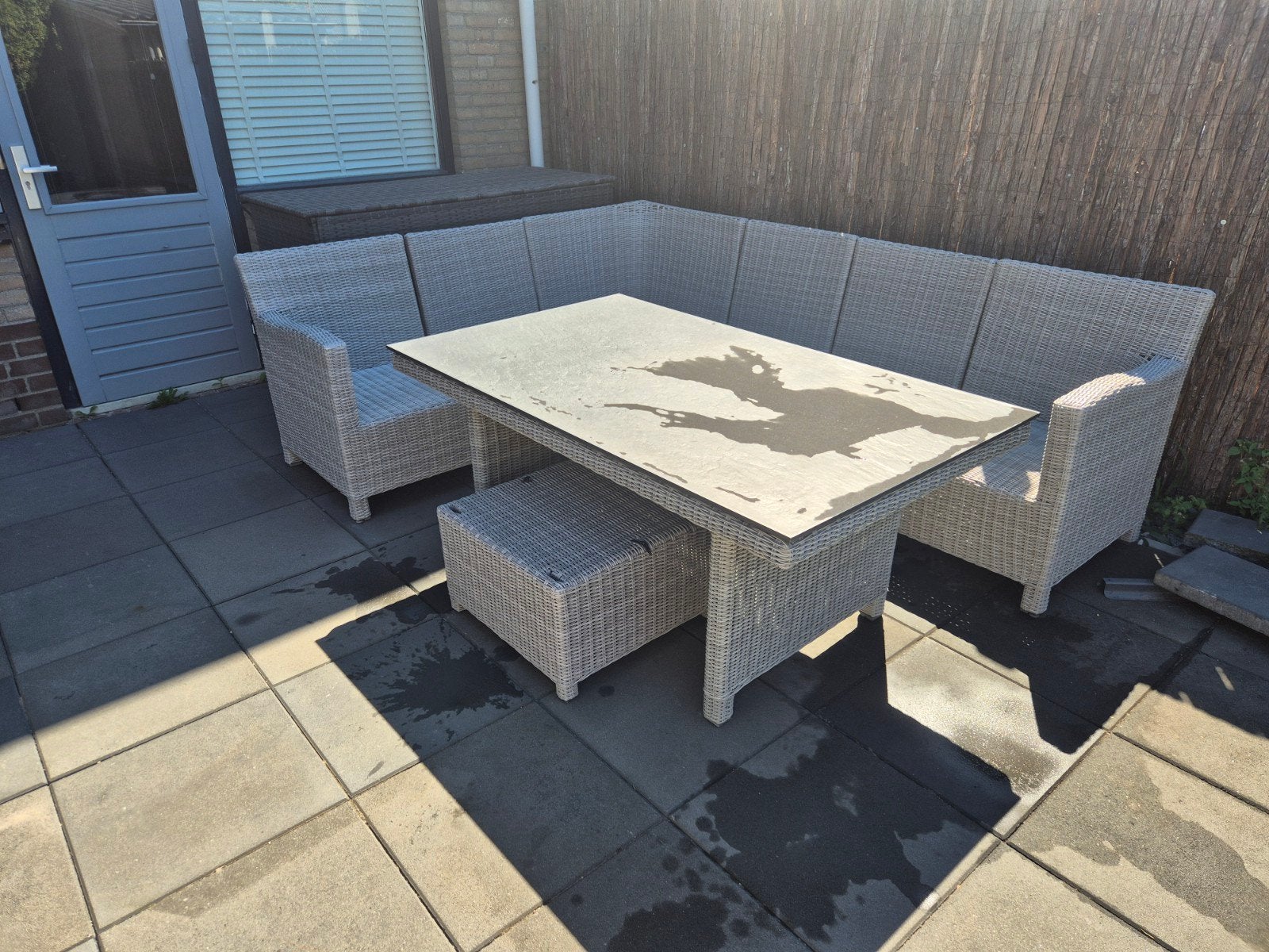 Luxe KETTLER loungeset 7-persoons + kussens grote opbergbox, Ophalen, Bank, Zo goed als nieuw, Loungeset