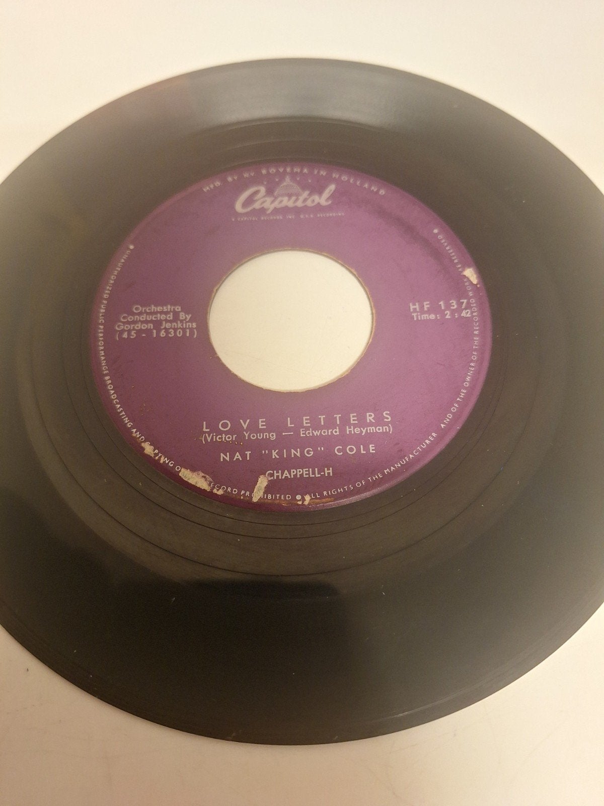 Nat King Cole - Love Letters, 1957., Verzenden, 7 inch