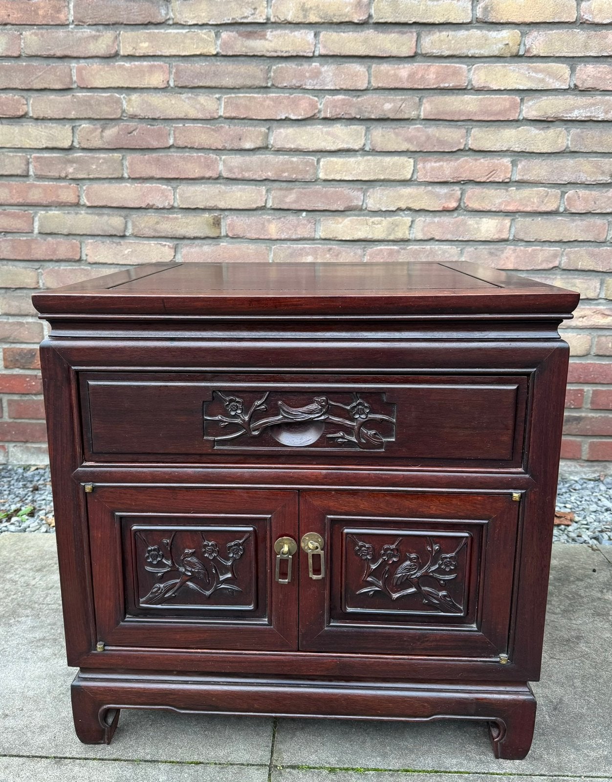 Vintage Oosters Kastje Houtsnijwerk Palissander, Antiek en Kunst, Ophalen