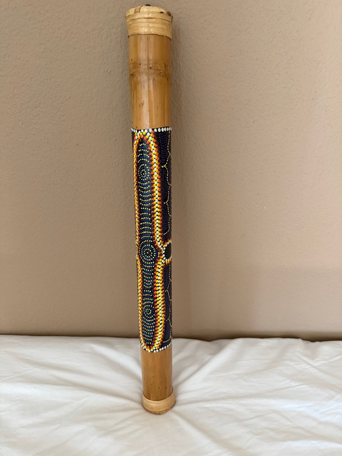 Regenmaker / Rainmaker - Bamboe met Aboriginal kunst, Ophalen of Verzenden, Zo goed als nieuw, Overige soorten
