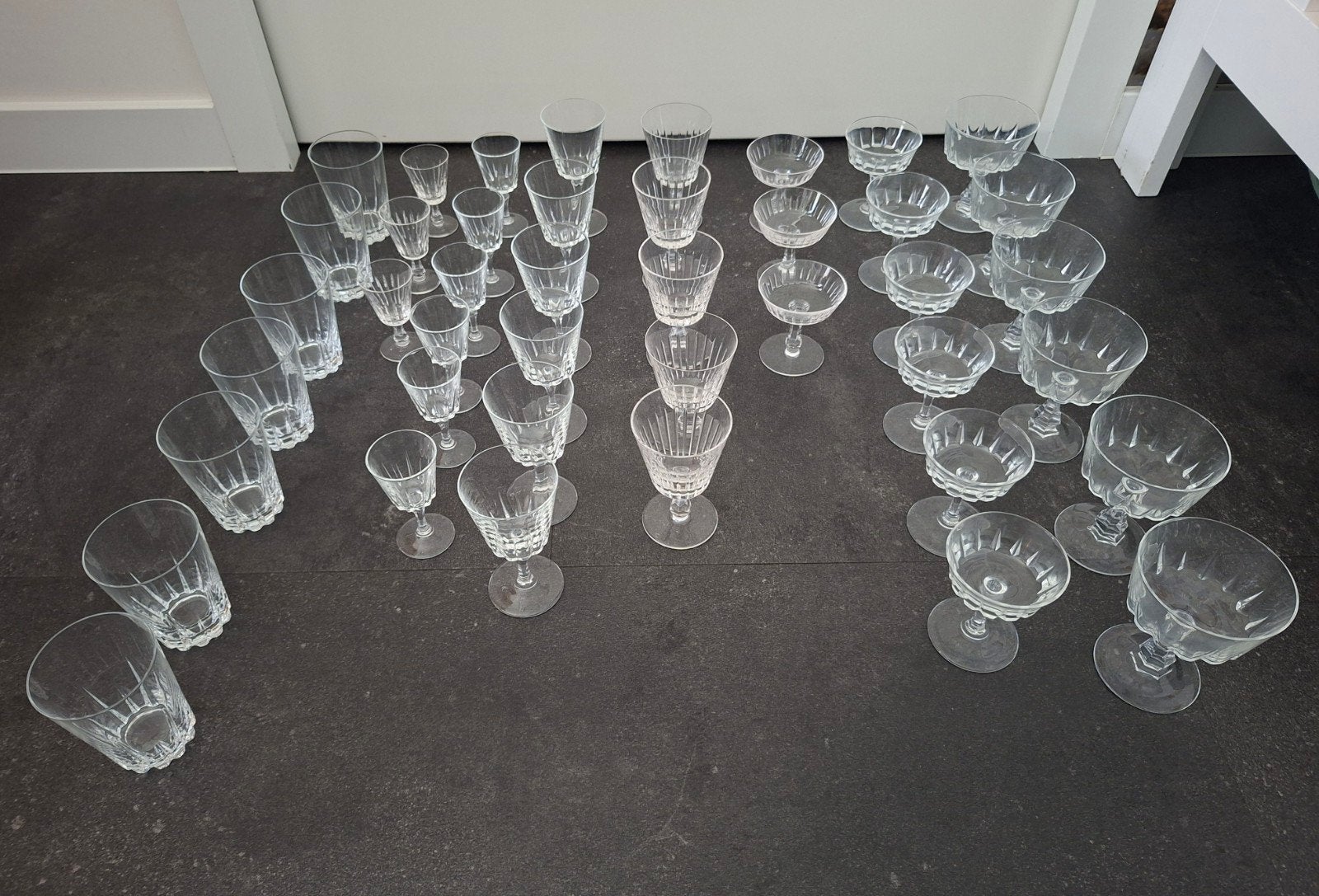 Antiek kristallen servies, o.a. Cristal d'Arques, Antiek en Kunst, Ophalen