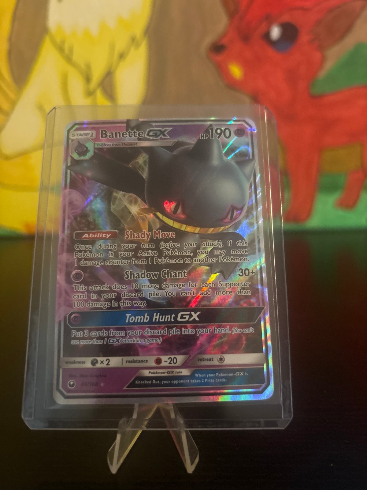 Celestial Storm Banette GX70 Full Art Holo Pokémon Kaart, Ophalen of Verzenden, Zo goed als nieuw, Losse kaart, Foil