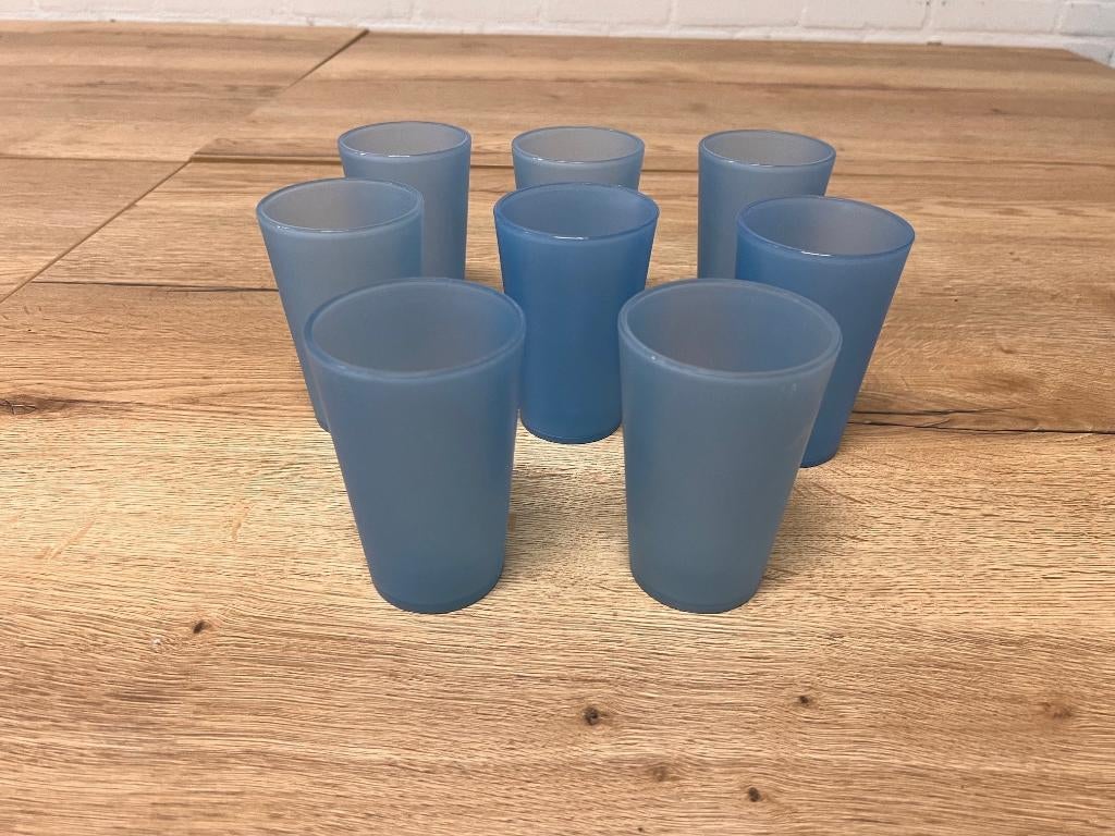 8 Blauwe Plastic Bekers, Ophalen, Overige materialen, Overige stijlen, Overige typen