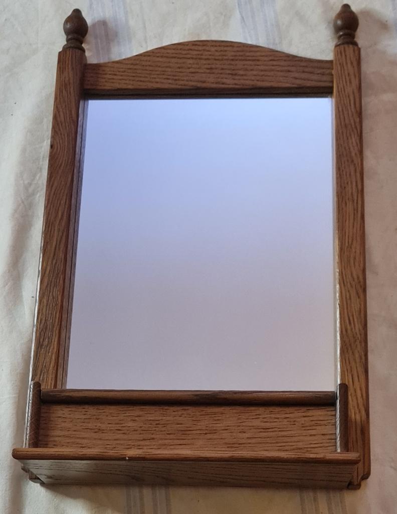 Originele eiken kapspiegel/halspiegel – MF Oisterwijk, Huis en Inrichting, Woonaccessoires | Spiegels, Minder dan 50 cm, Ophalen of Verzenden