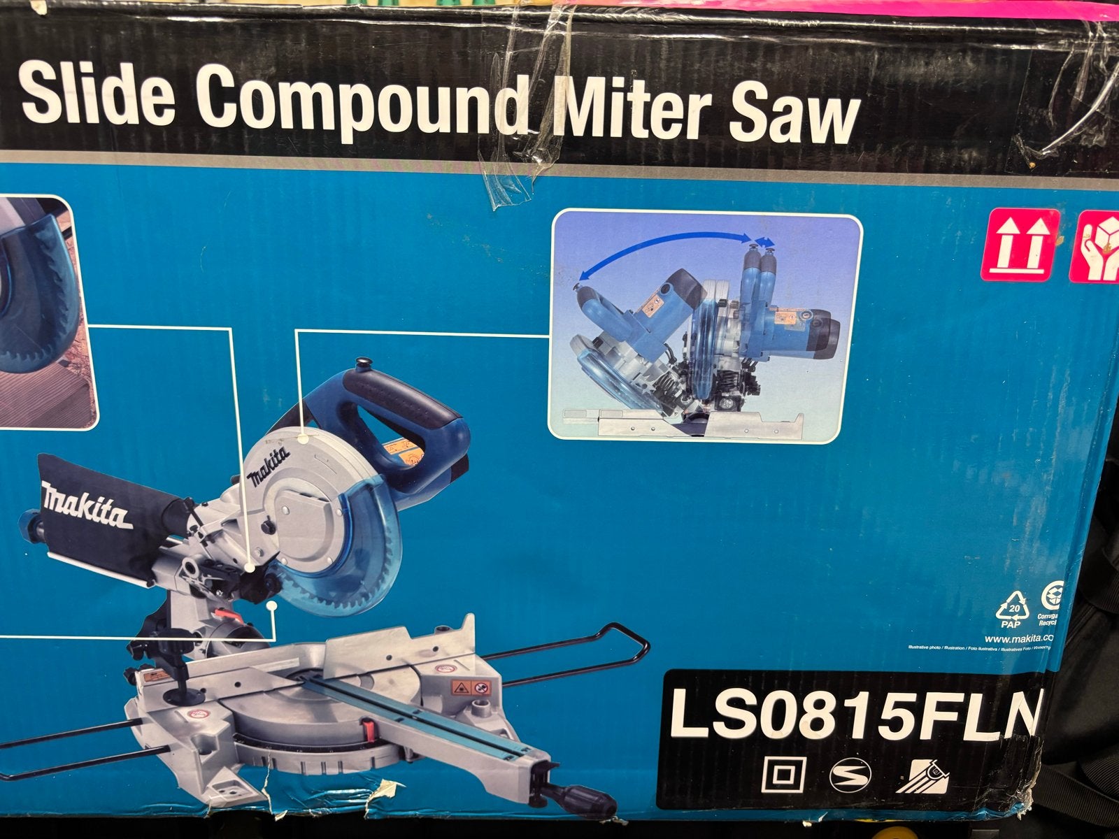 Makita LS0815FLN Afkortzaag - 1x getest, Doe-het-zelf en Verbouw, 70 mm of meer, Ophalen of Verzenden, Zo goed als nieuw, Afkortzaag