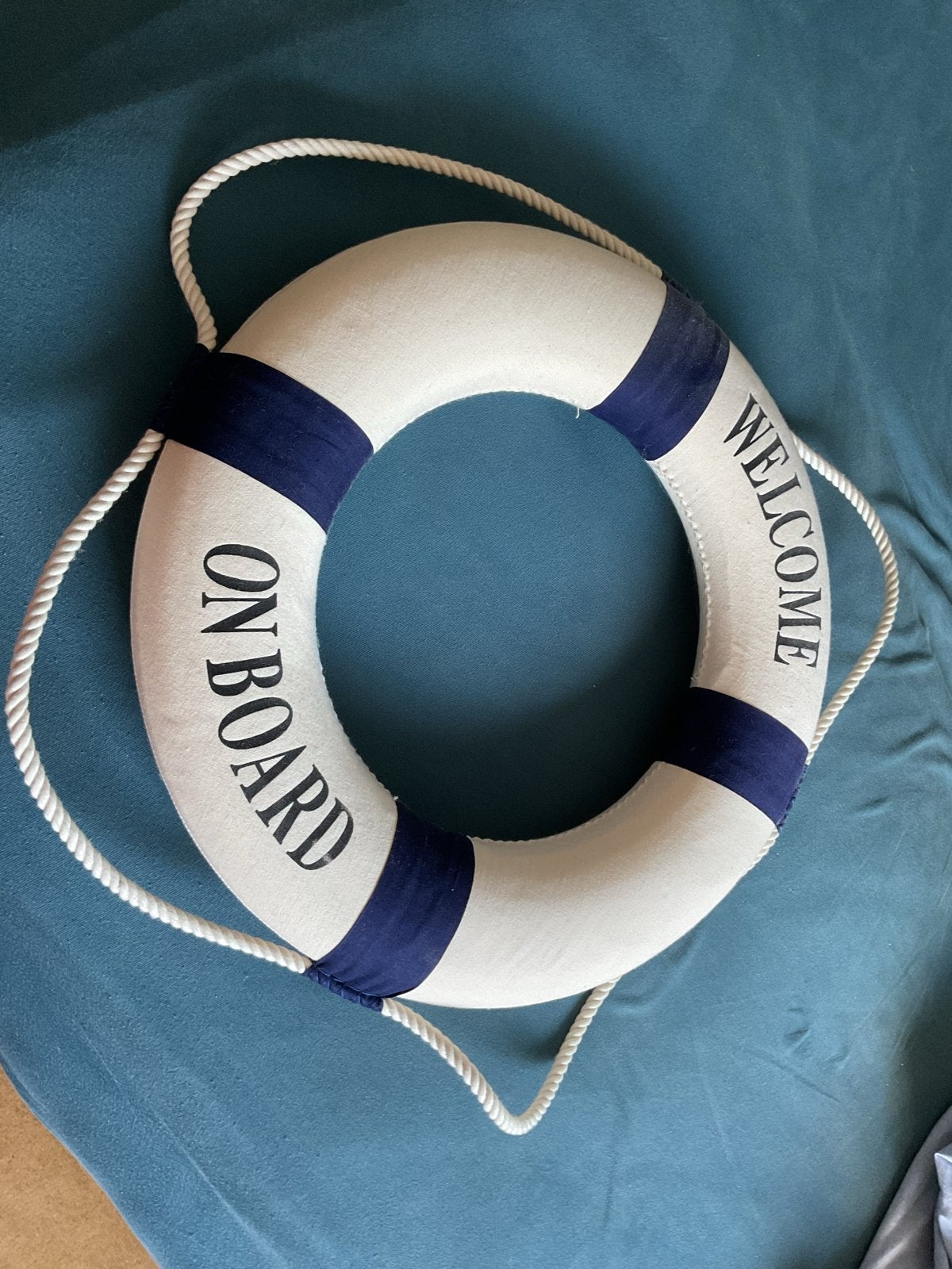 Decoratieve reddingsboei 'Welcome On Board' - 49 cm, Ophalen, Overige stijlen, Zo goed als nieuw, Wit
