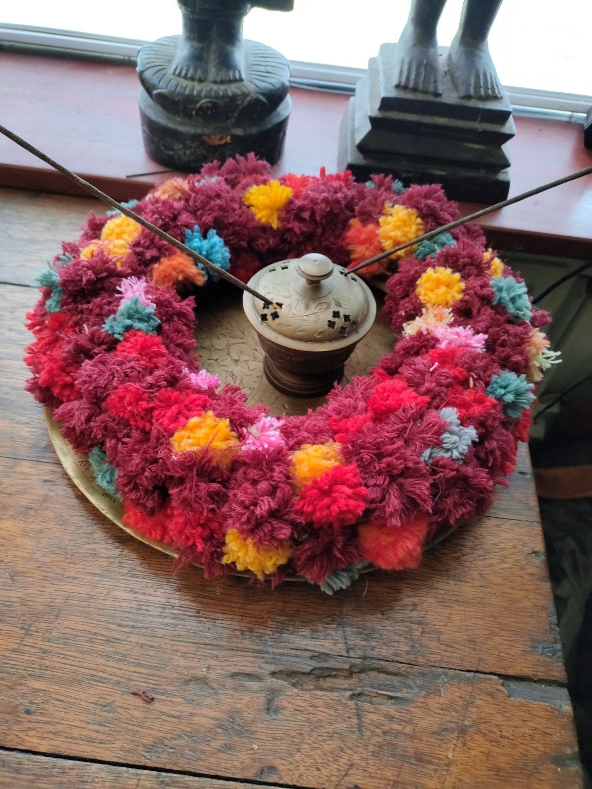 India, pookalam van wol, dia 31, Ophalen