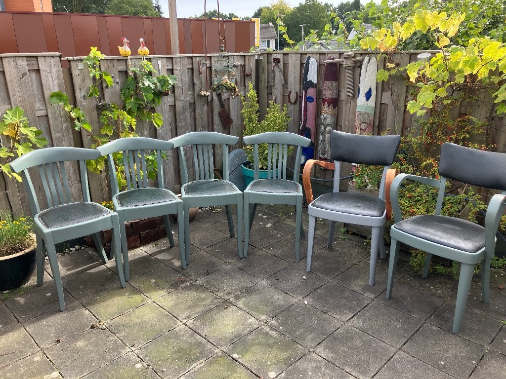 Set van 6 vintage stoelen, Huis en Inrichting, Ophalen, Gebruikt, Overige kleuren, Vintage