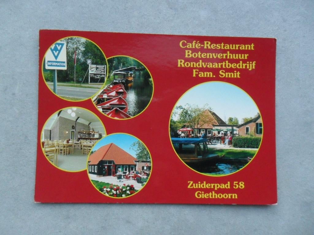 Giethoorn,cafe restaurant rondvaart boten fam.Smit/interieur, Verzenden, 1980 tot heden, Ongelopen, Overijssel