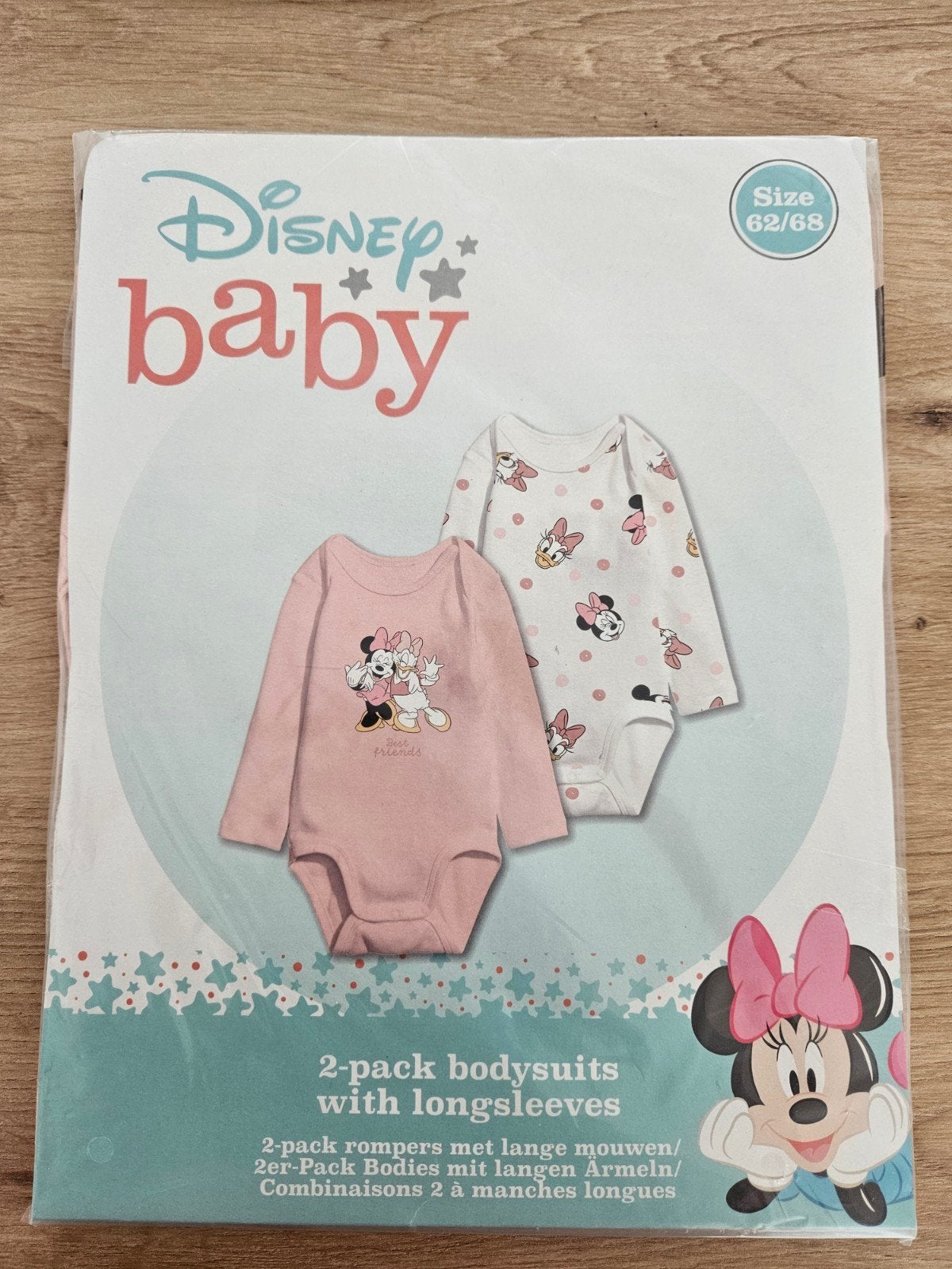 Disney Baby 2-pack rompers met lange mouwen - Minnie Mouse, Nacht- of Onderkleding, Meisje, Nieuw, Disney Baby