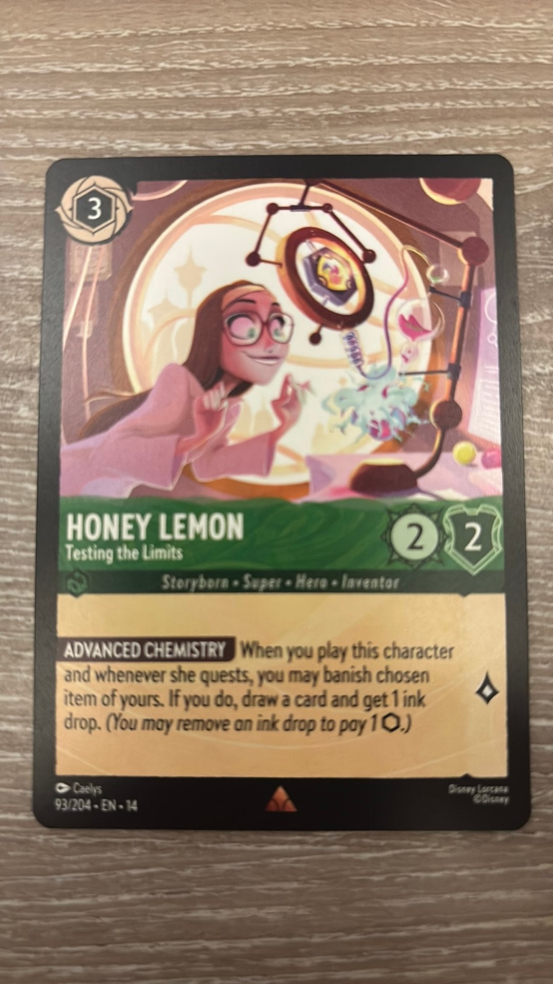 Disney Lorcana Honey Lemon test limits 93-204 14HPC nonfoil, Ophalen of Verzenden, Zo goed als nieuw