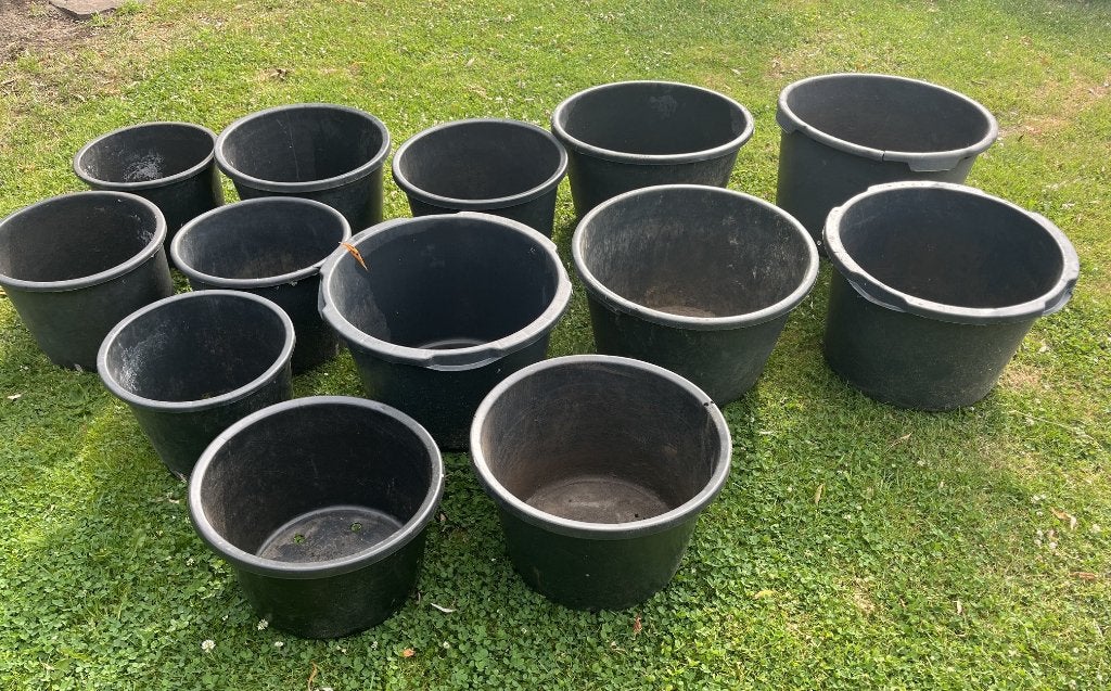 Boom of plant containers 13 stuks, Ophalen, Kunststof, Gebruikt, Rond