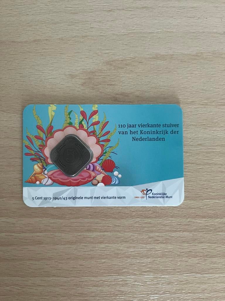 Vierkante Stuiver 5 Cent 1913-1943 - Koninklijke Nederlandse, Postzegels en Munten, Munten | Nederland, Verzenden, Koningin Wilhelmina
