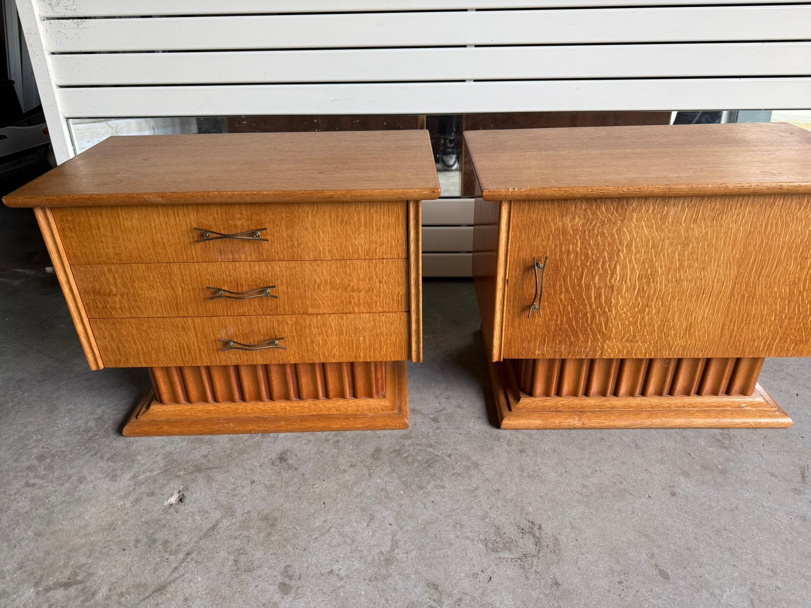 Deense vintage nachtkastjes jaren 50/60, Ophalen, Gebruikt, Hout, Minder dan 45 cm