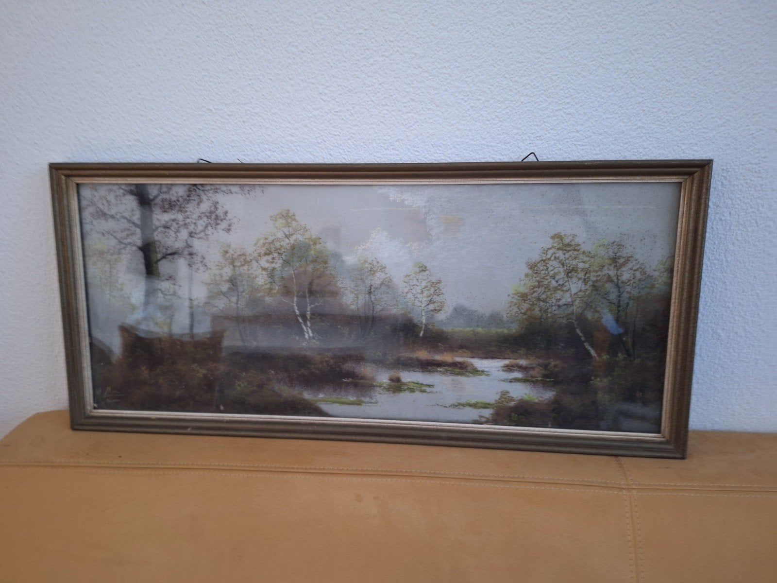 Schilderij Landschap met Water en Bomen, Antiek en Kunst, Kunst | Schilderijen | Klassiek, Ophalen