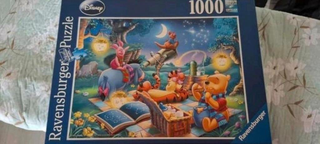 Winnie de pooh puzzel 1000stukjes, Ophalen, 500 t/m 1500 stukjes, Zo goed als nieuw, Legpuzzel