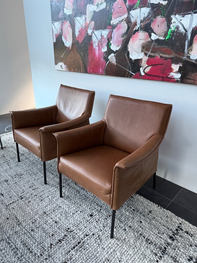 Design Ons Stock fauteuils, model Limec, Ophalen, Gebruikt, Minder dan 75 cm, Leer