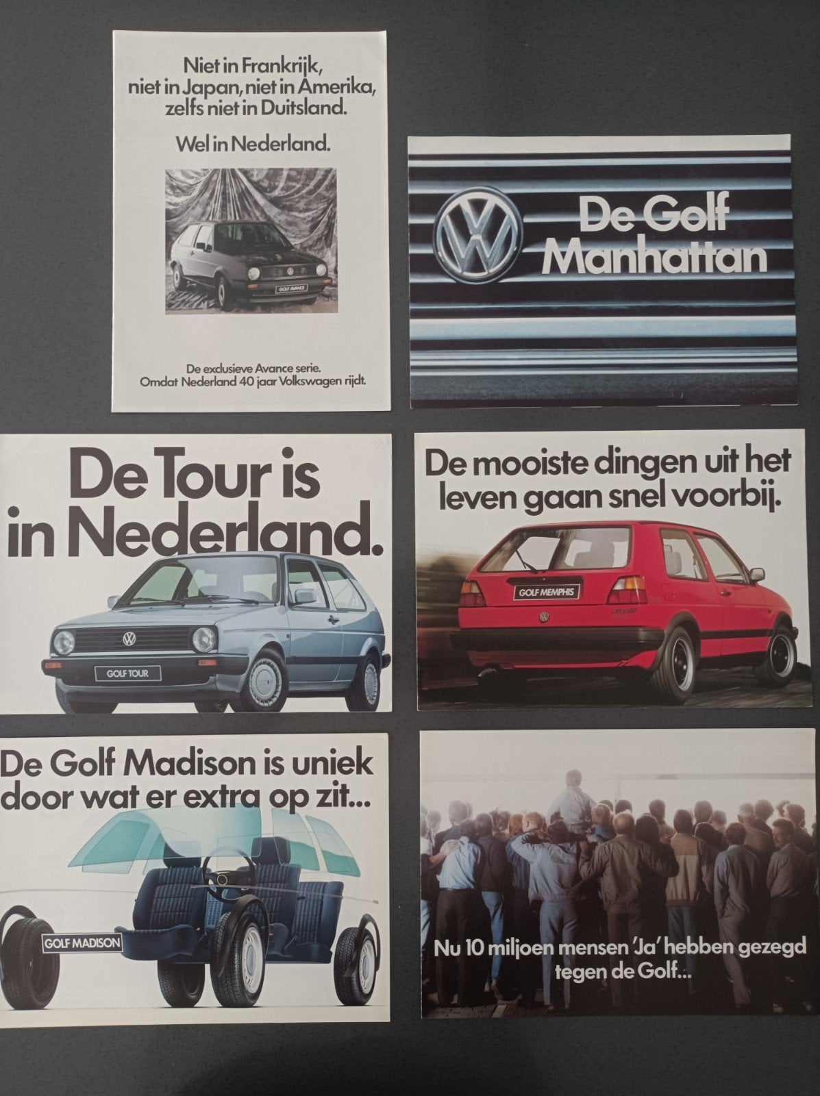6 brochures van aktiemodellen VW Golf mk2 1987 t/m 1990, Ophalen of Verzenden, Zo goed als nieuw, Volkswagen