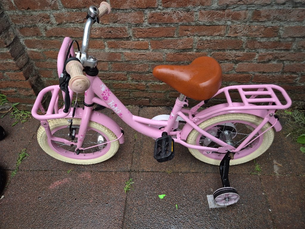 Kinderfiets 14 inch, Fietsen en Brommers, Fietsen | Kinderfietsjes, Ophalen, Terugtraprem, Zijwieltjes, Gebruikt