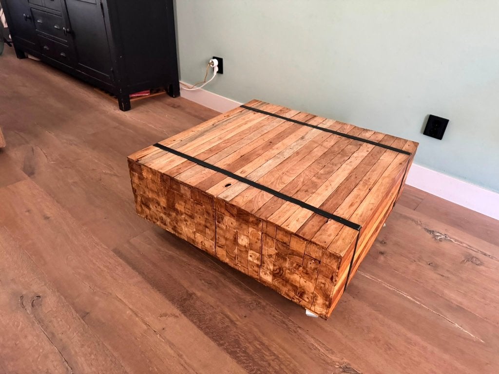 Salontafel industrieel, Huis en Inrichting, Tafels | Salontafels, Ophalen, Indutrieel, 100 tot 150 cm, Vierkant