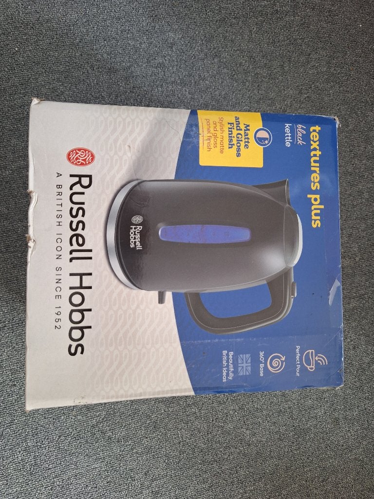 Russell Hobbs waterkoker zwart 1,7L met doos, 1 tot 2 liter, Ophalen of Verzenden, Zo goed als nieuw