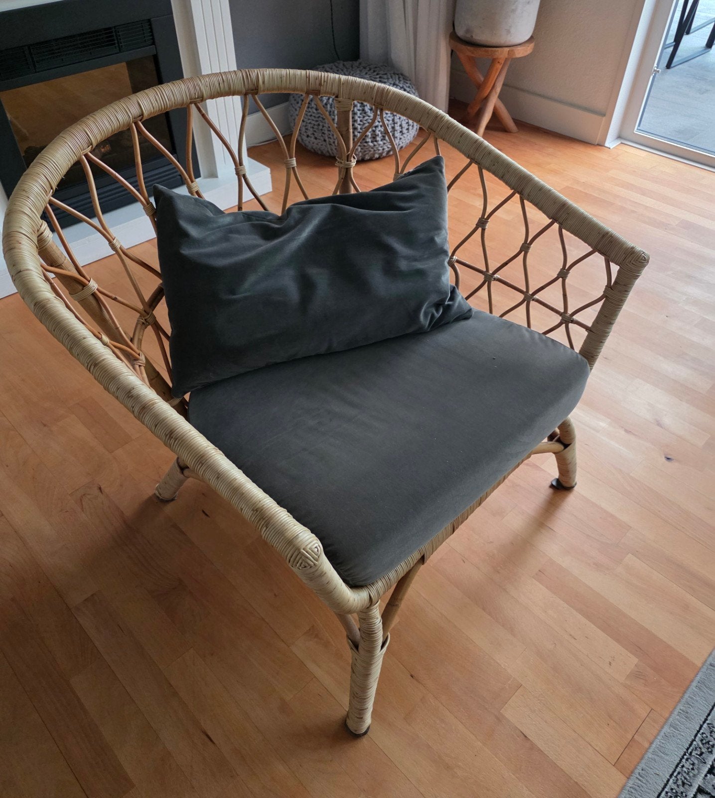 Ikea rieten stoel met kussens, Gebruikt, Overige kleuren, Eén, Ikea
